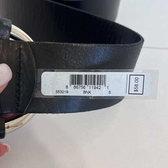 Michael Kors Leather Wide Women Statement Belt Size S Black Silver Buckle 553219 - Picture 4 of 7